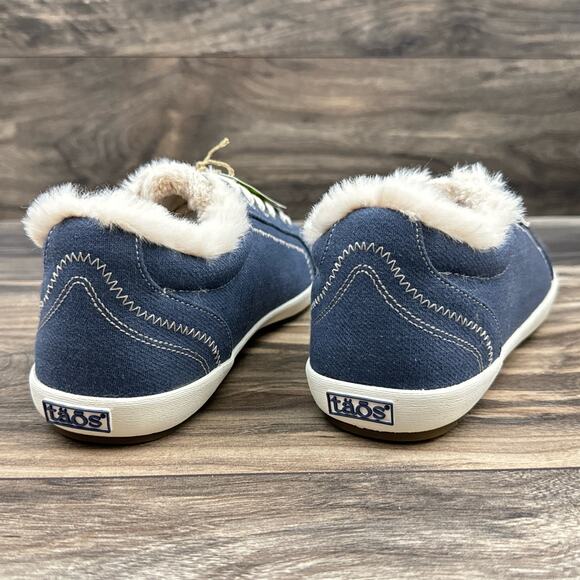 NIB Taos Footwear 9W WIDE Starline Canvas Faux Fur Sneakers - Picture 6 of 11